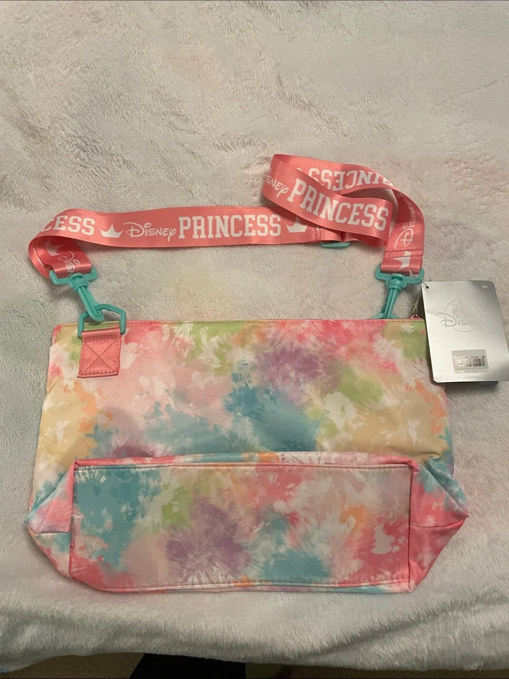 Disney Princess Tie-Dye Pink Multicolor Kids Crossbody Bag
